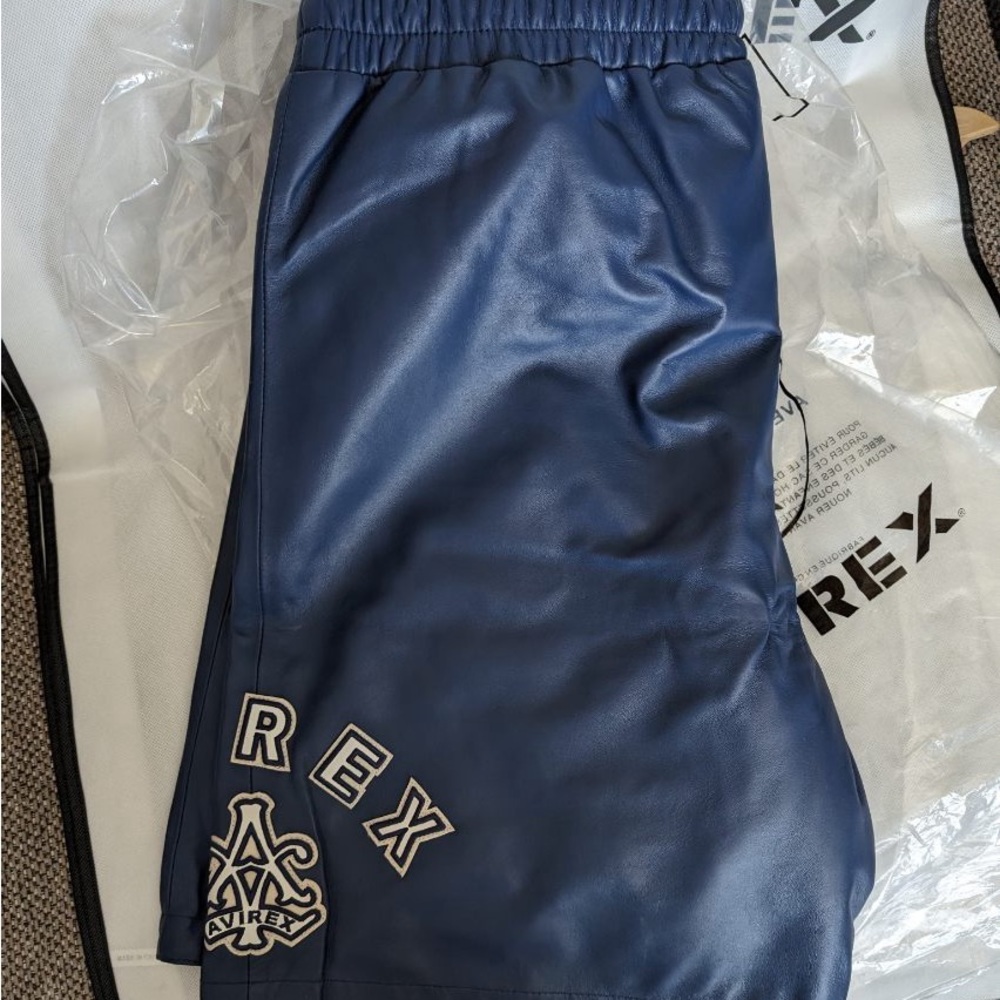Avirex Leather Varsity Shorts (2XL)